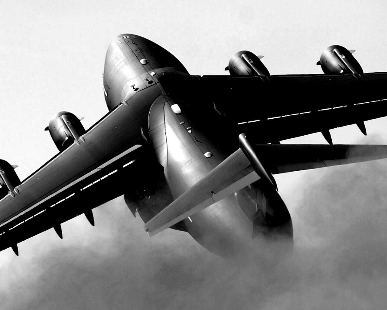 Большой грузовой самолет на взлете обои