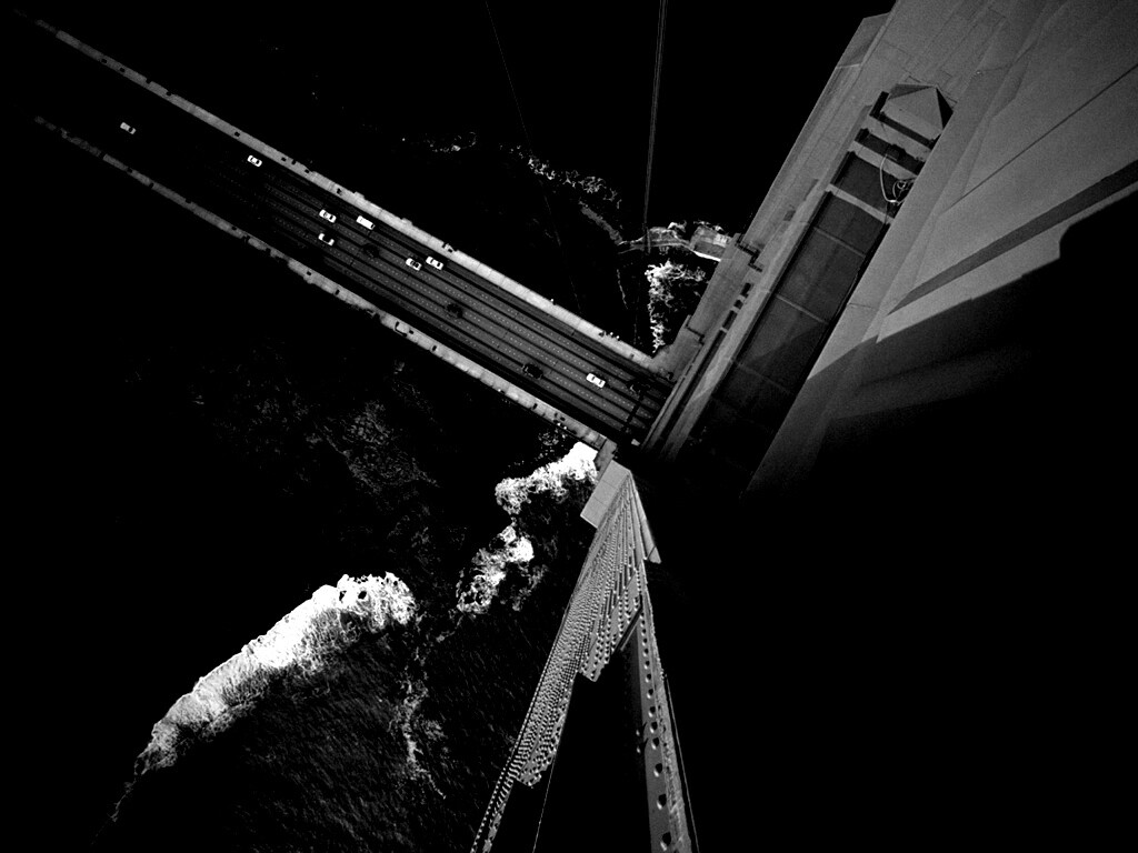 Вид в с пролета моста Золотые Ворота обои