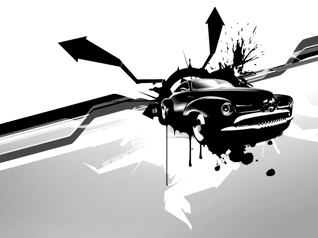 Абстракция с ретро авто обои