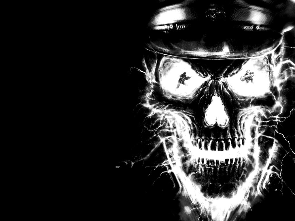 Череп из молний обои