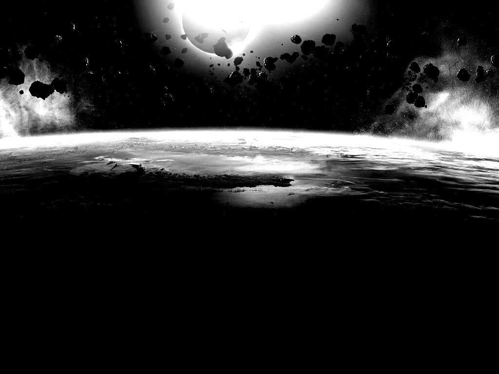 Пояс астероидов над планетой обои