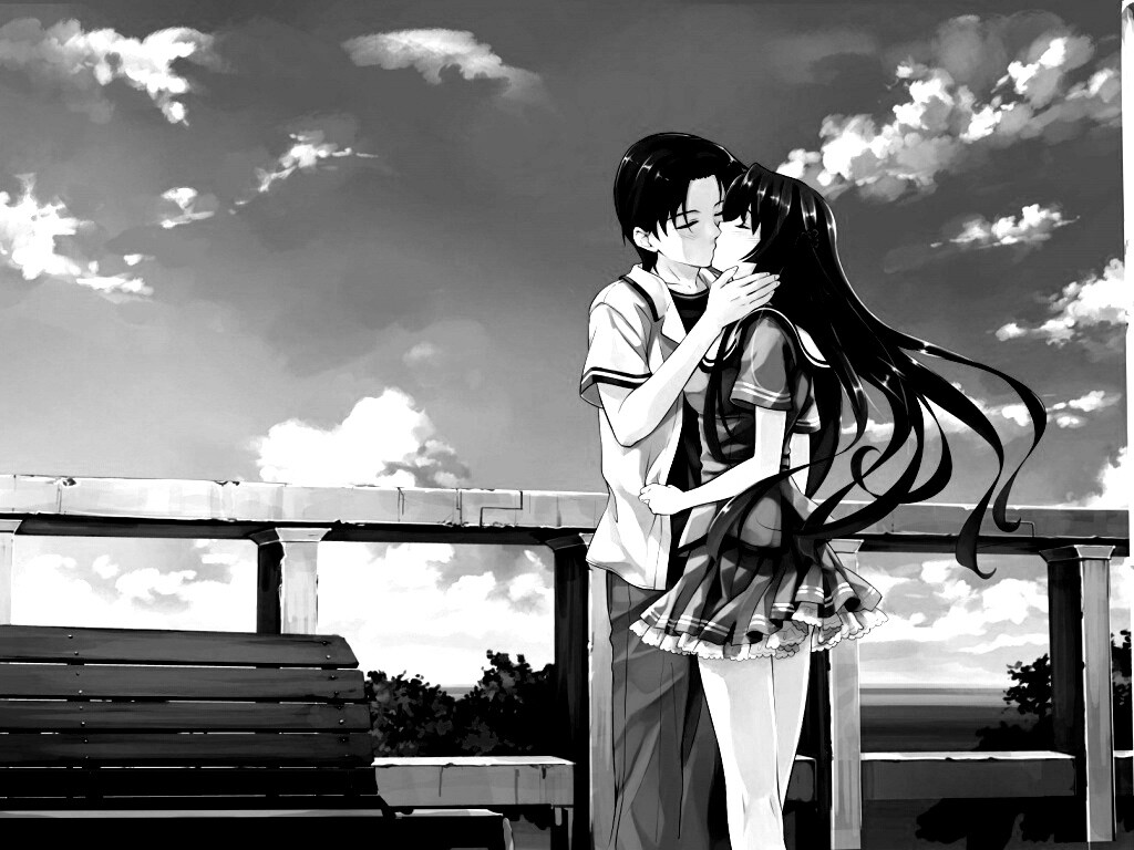 Поцелуй на набережной обои