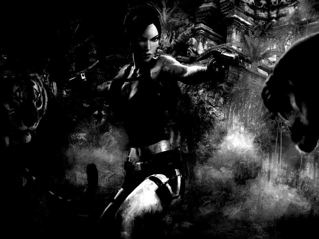 Лара Крофт протв тигров обои