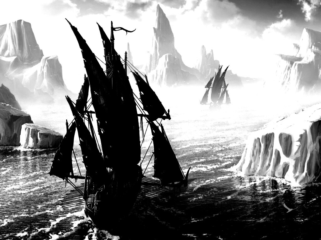 Корабли во льдах обои