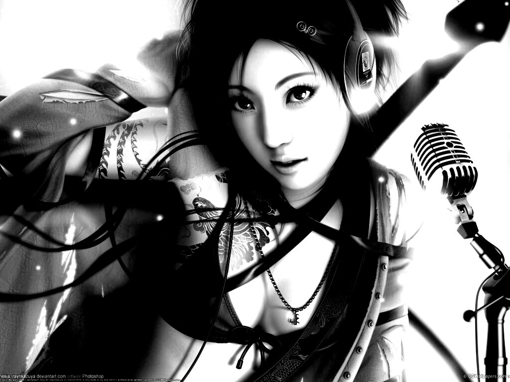 Поющая японка обои