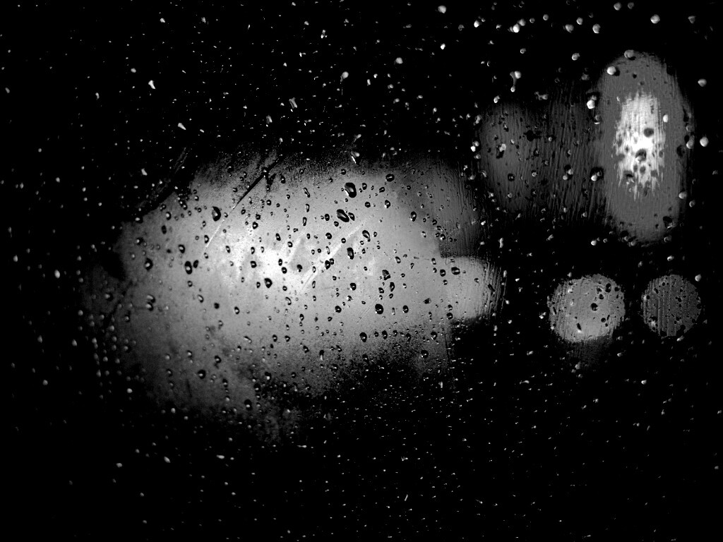 Огни за мокрым стеклом обои