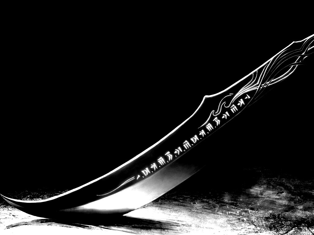 Клинок с магическими рунами обои