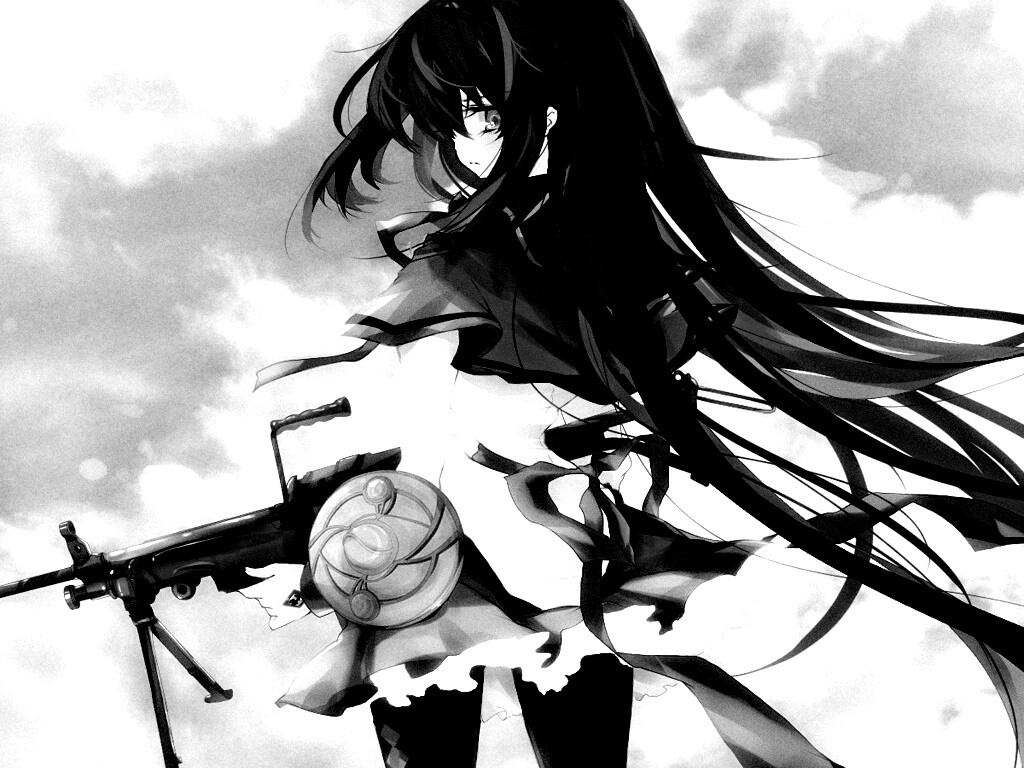 Девушка с автоматом обои