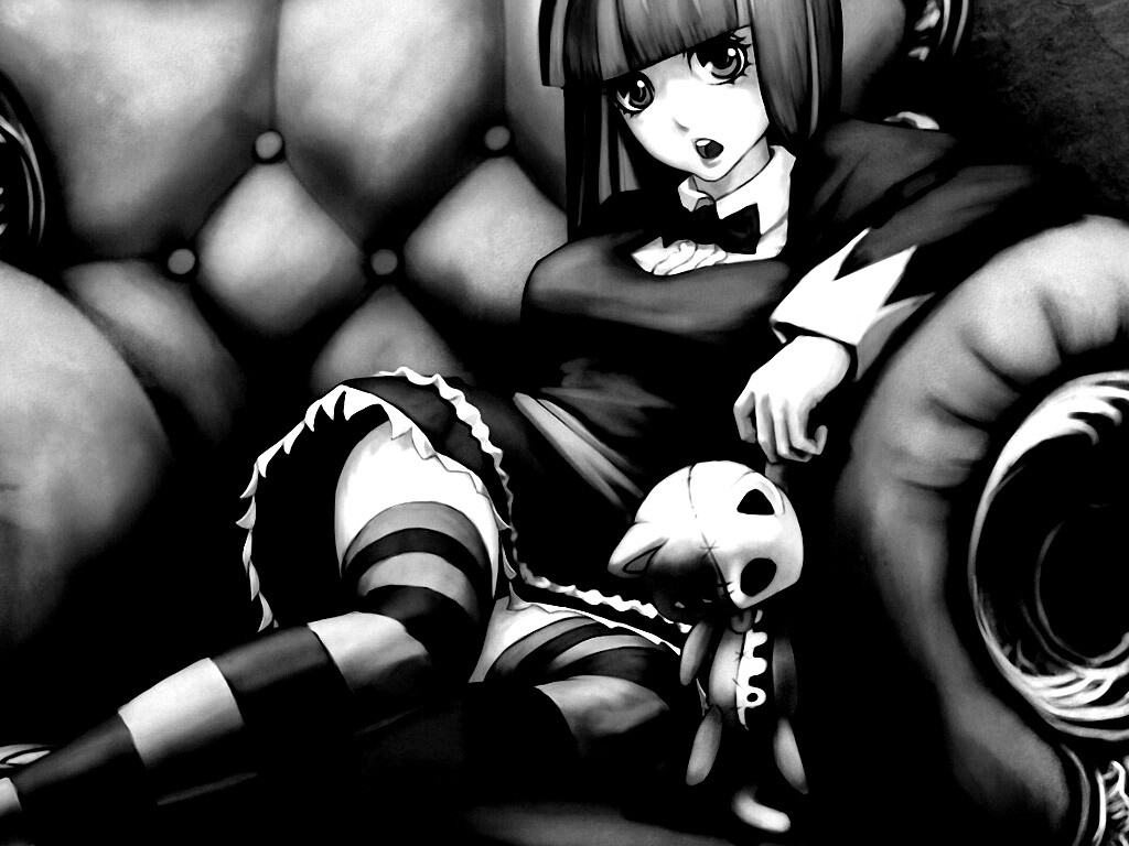 Девочка с куклой котенка обои