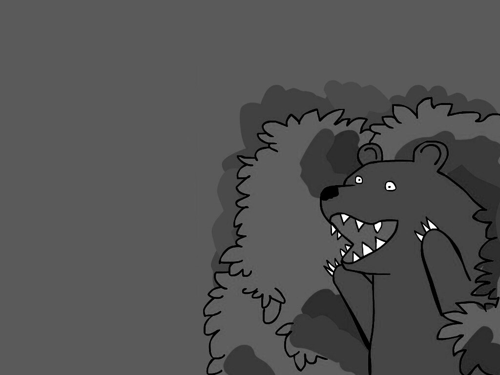 Медведь в кустах обои