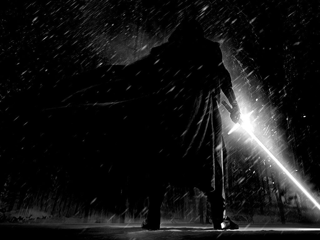 Кайло Рен в зимнем лесу обои