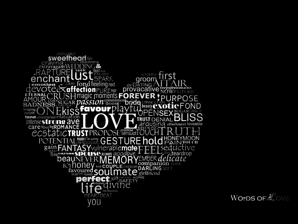 Слова любви обои