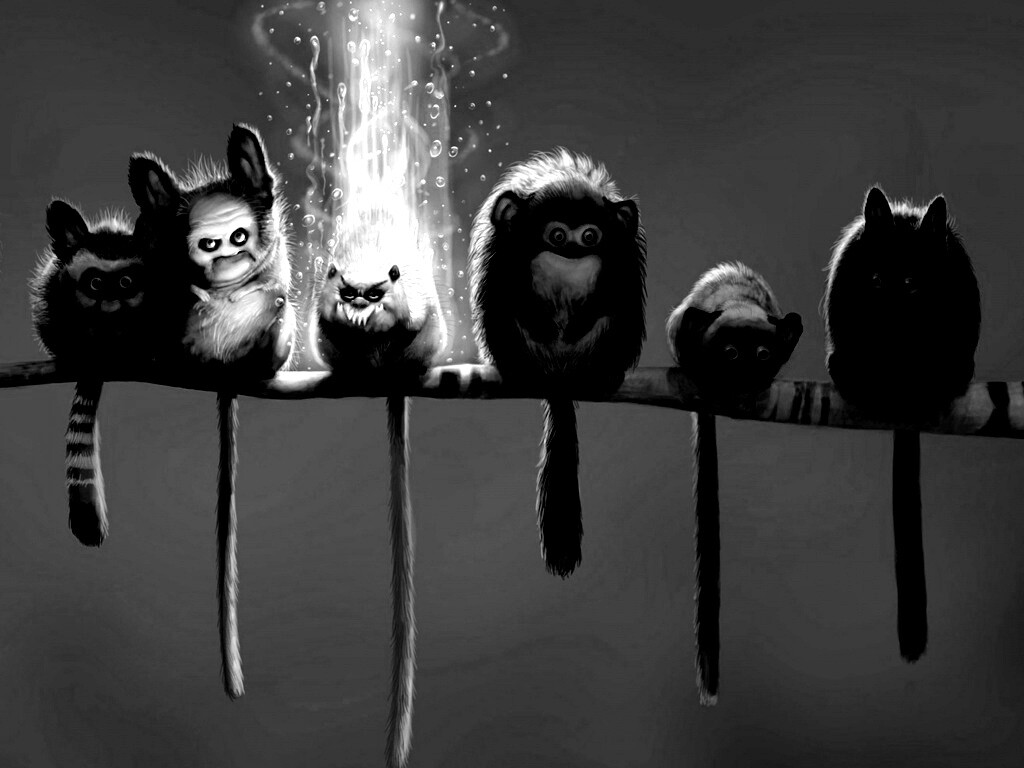 Существа на ветке обои