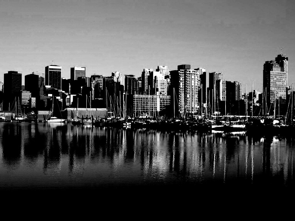 Город у воды обои