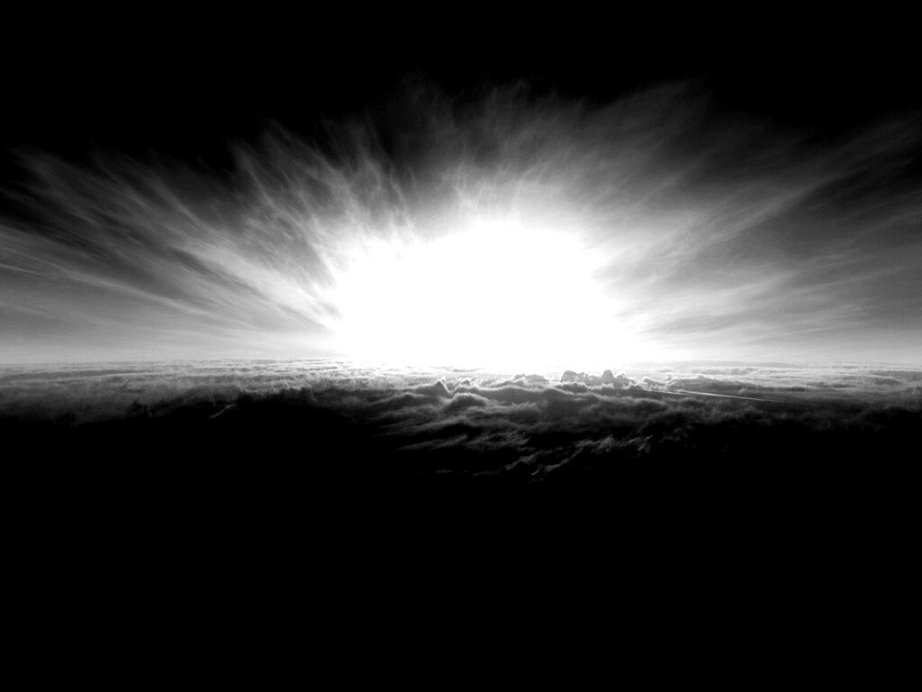 Закат над облаками обои