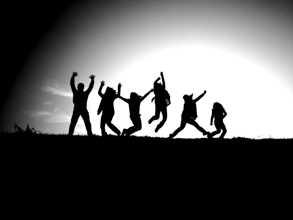 Силуэты людей обои