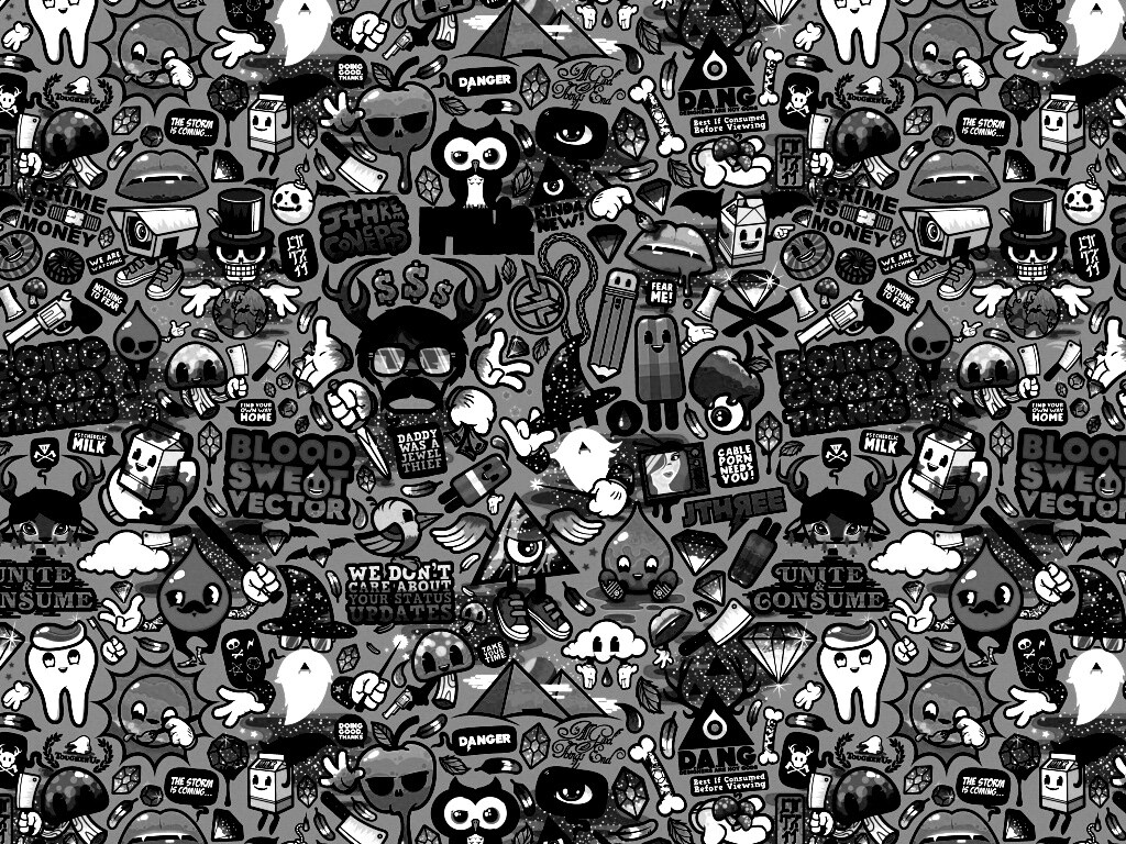 Коллаж из мультяшных картинок обои