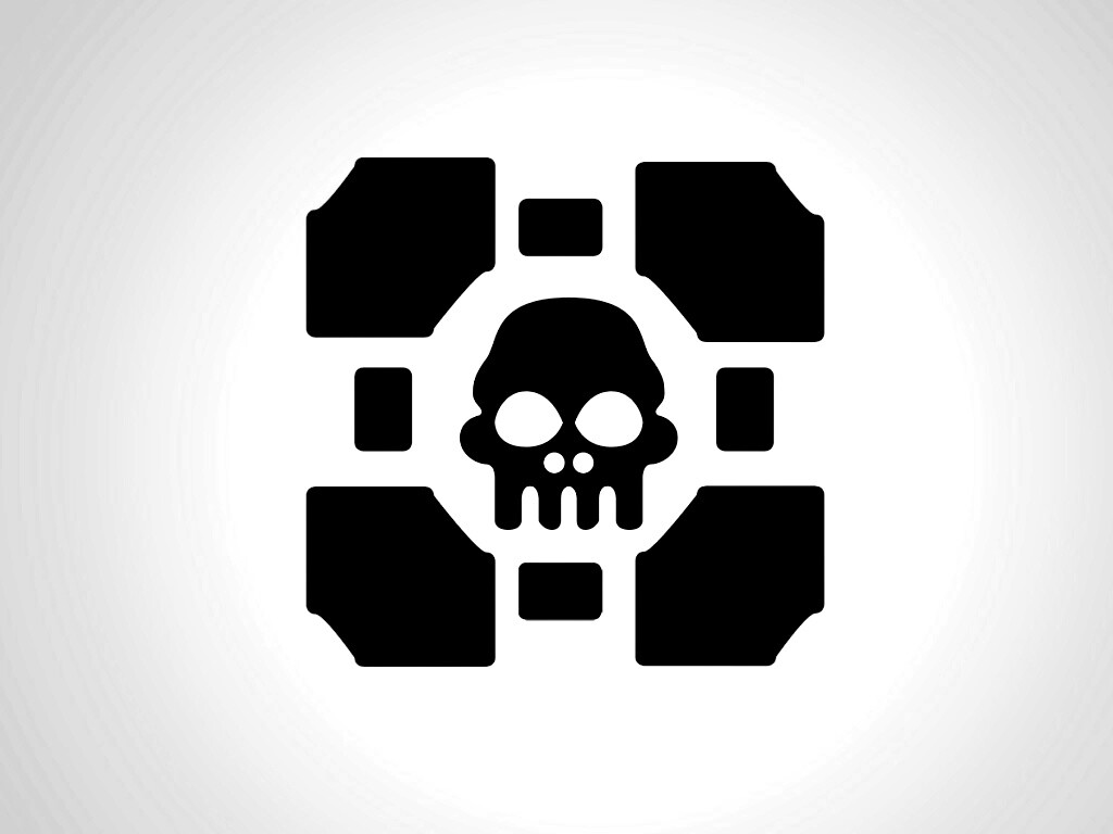 Куб с черепом обои