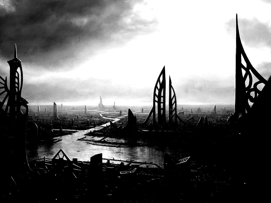 Прекрасный город будущего обои