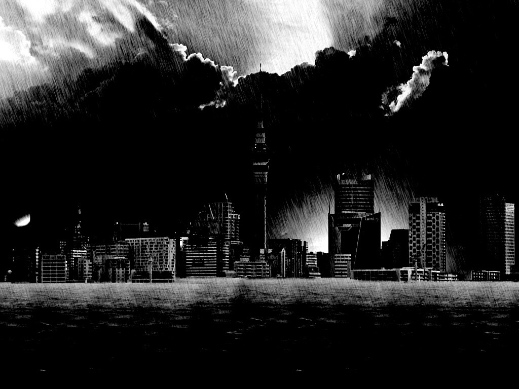 Гроза над городом обои