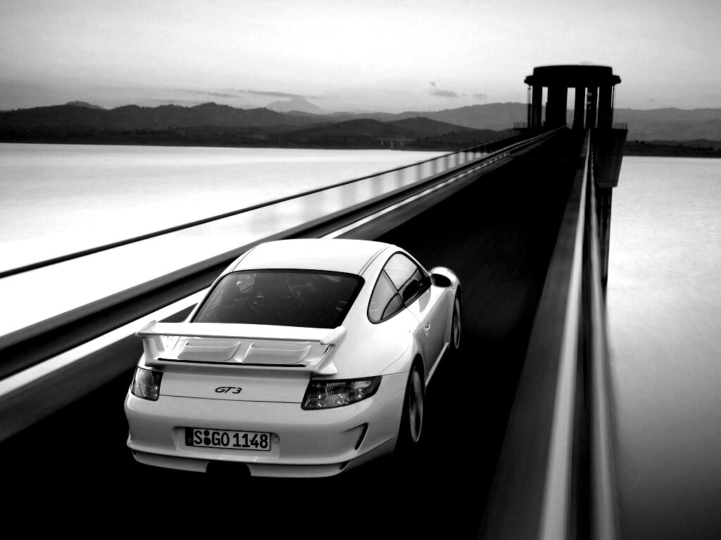 Порше на дамбе обои