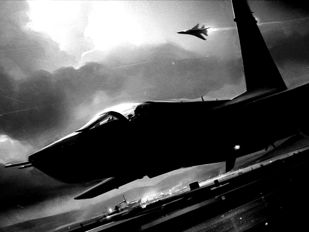 Истребитель на взлете обои