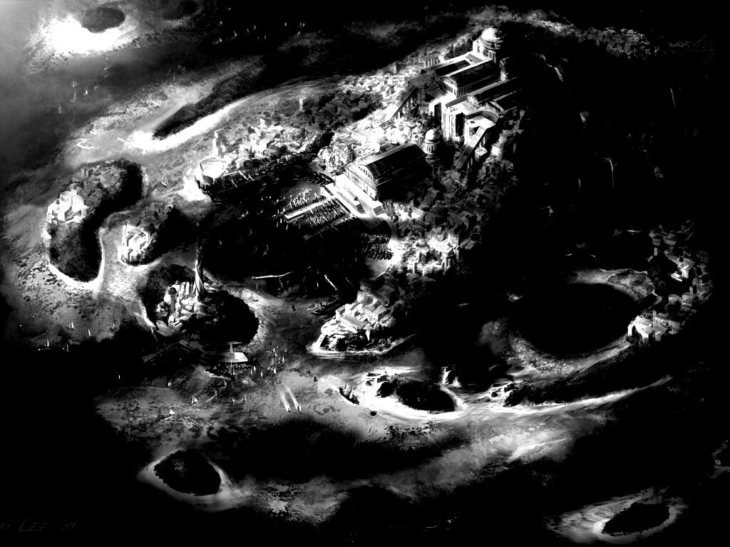 Город на острове обои