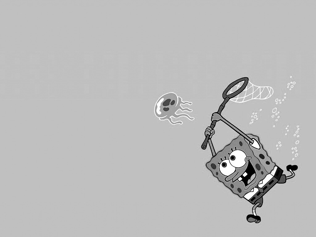 Губка Боб гонится за медузой обои