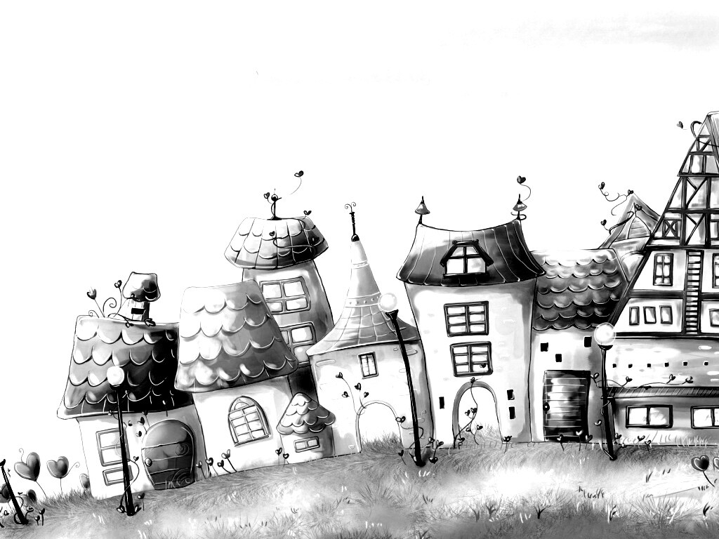 Мультяшный городок обои