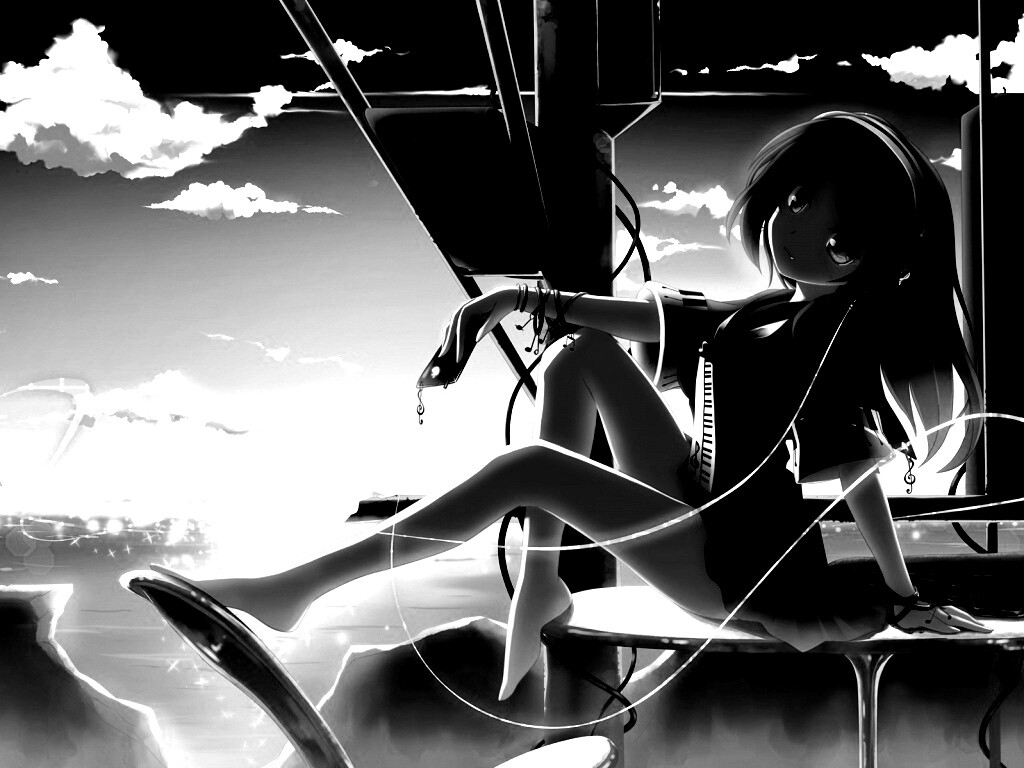 Девочка с плеером обои