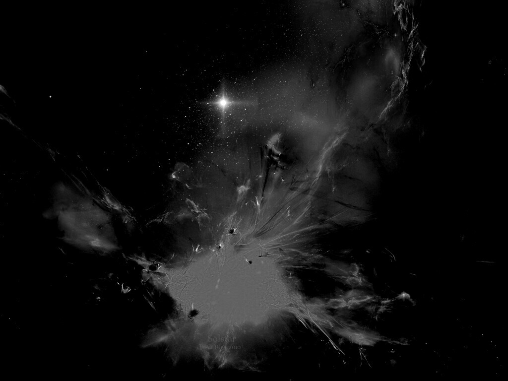 Туманность в красно-жёлтых тонах обои