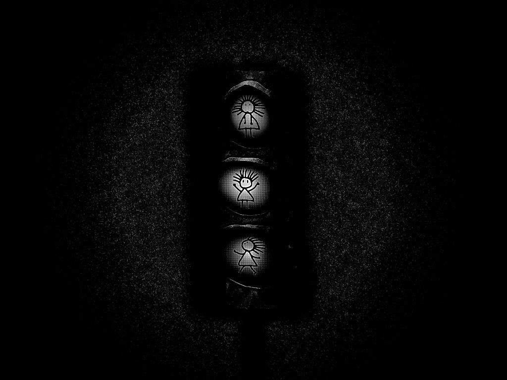 Нарисованный светофор обои