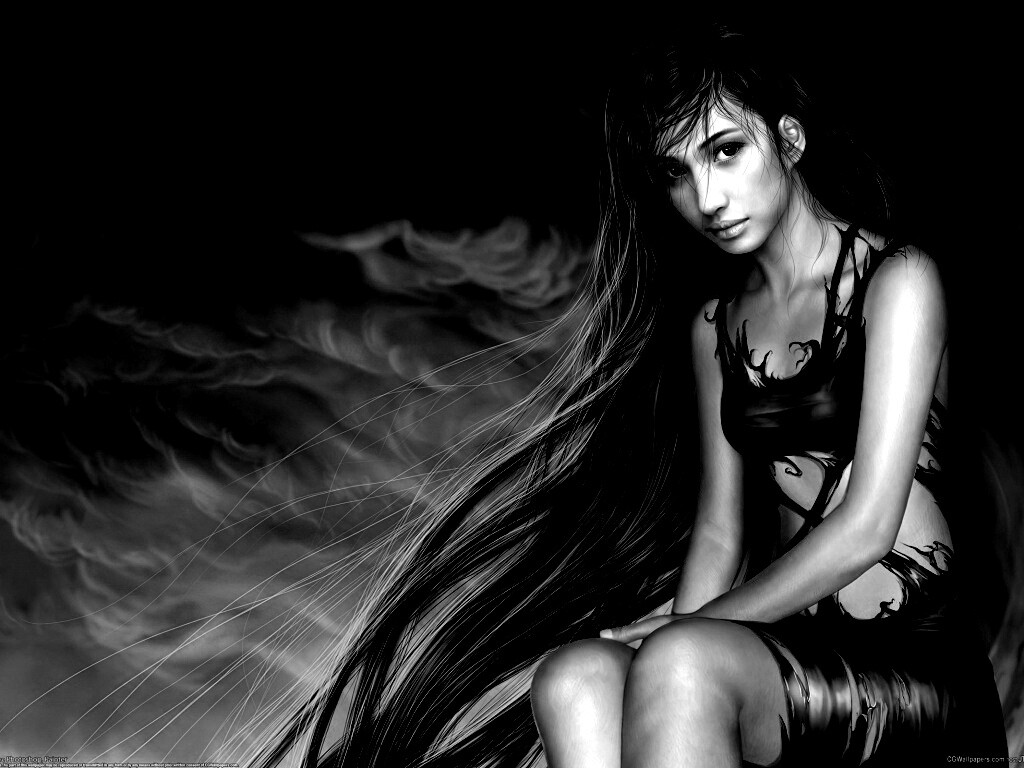Девушка с длинными волосами обои