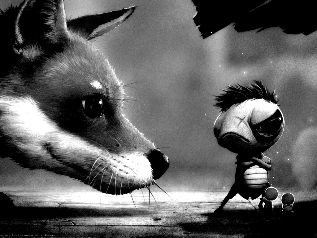 Лиса и жук обои