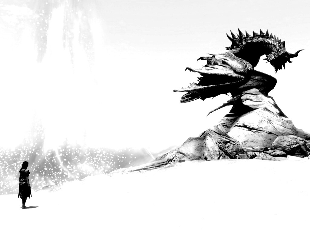 Человек и дракон обои