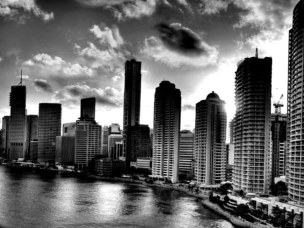 Город на берегу обои