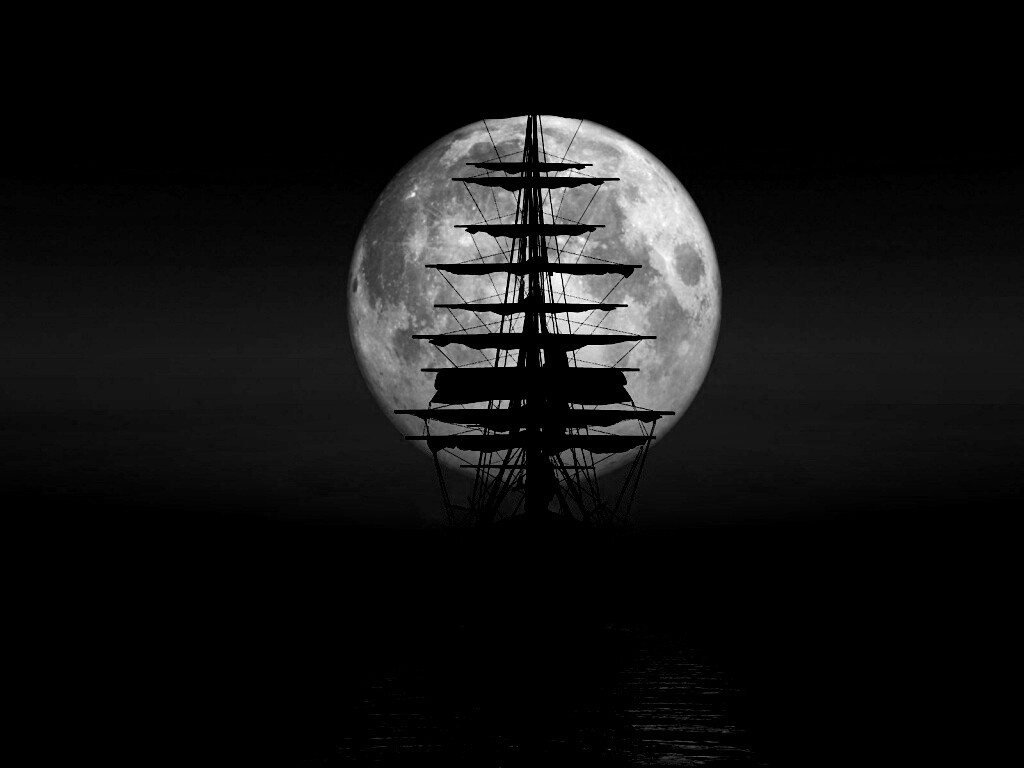 Корабль со спущенными парусами обои