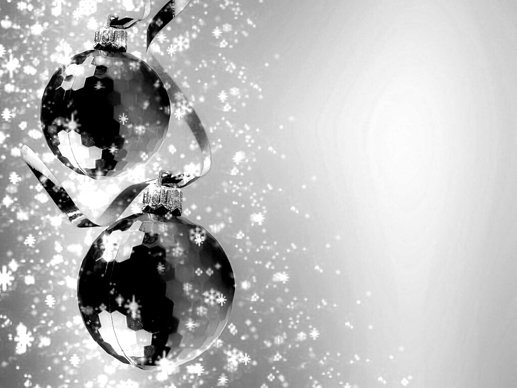 Синие новогодние шары обои