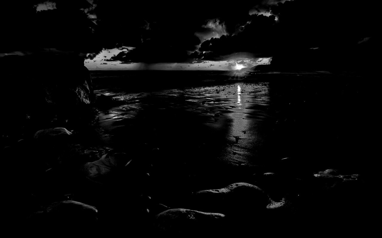 Закат солнца на пляже обои