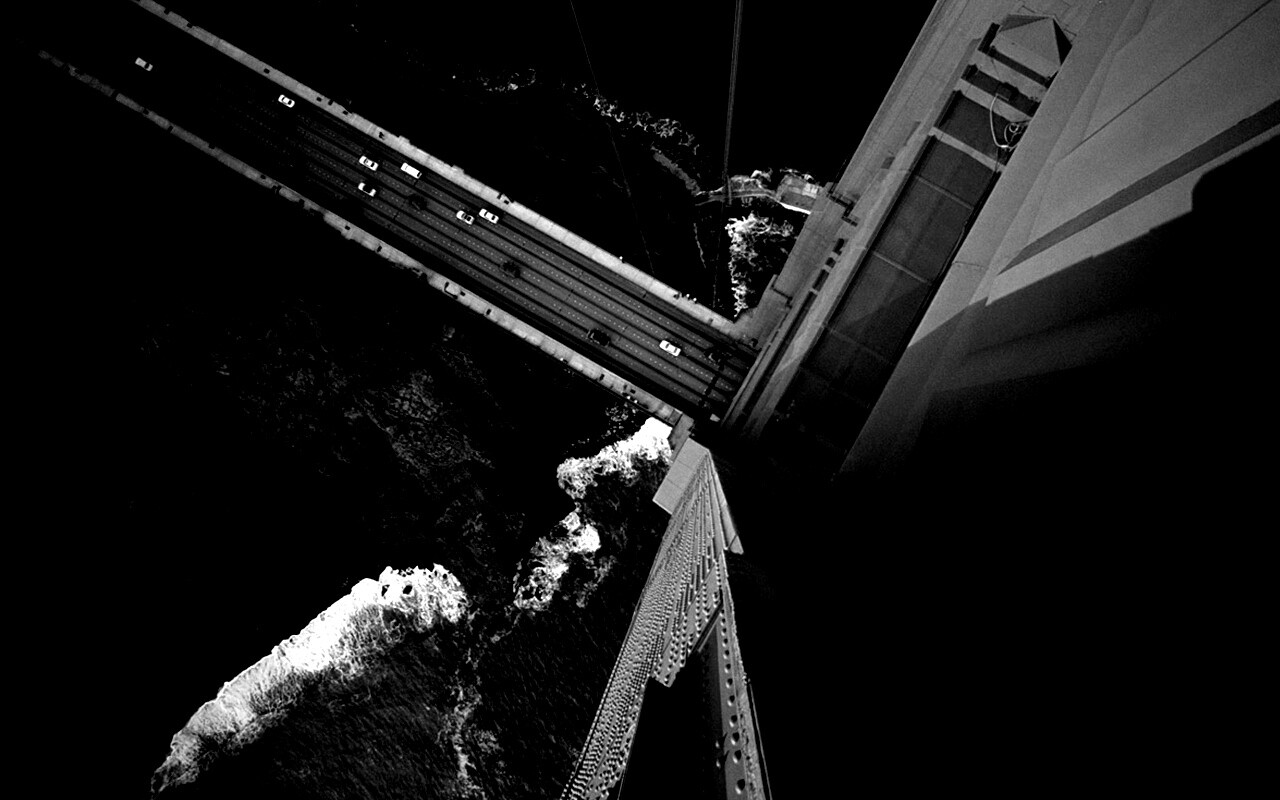 Вид в с пролета моста Золотые Ворота обои