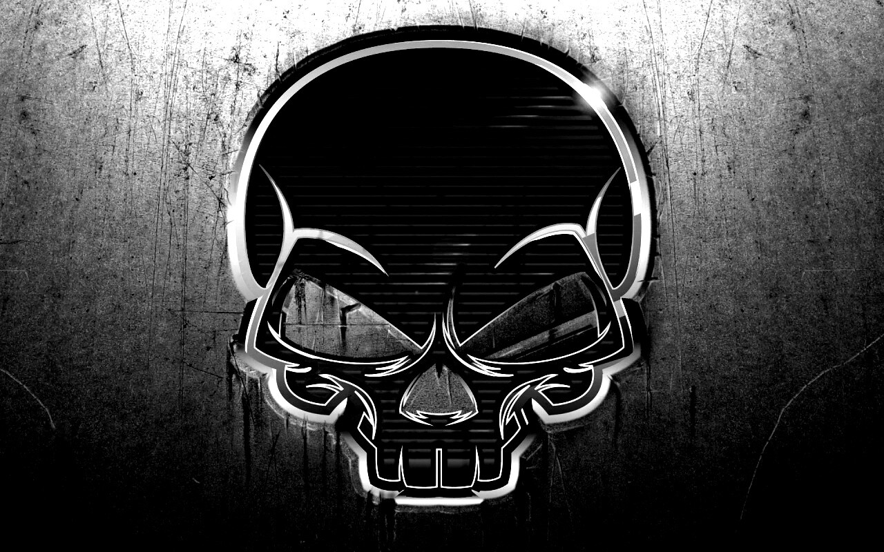 Красный череп лого обои