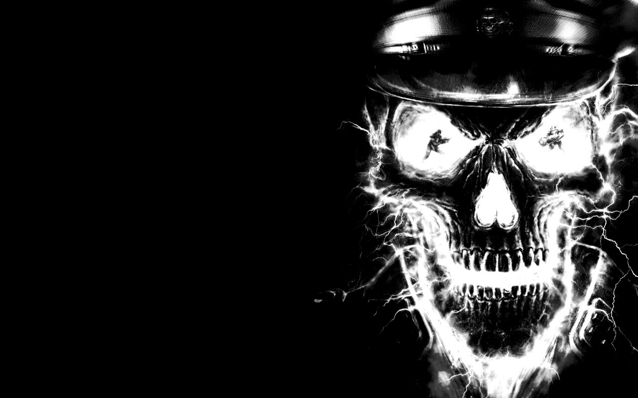 Череп из молний обои