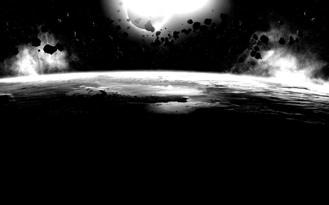 Пояс астероидов над планетой обои