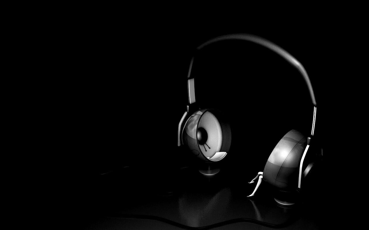 Девушка в наушниках обои