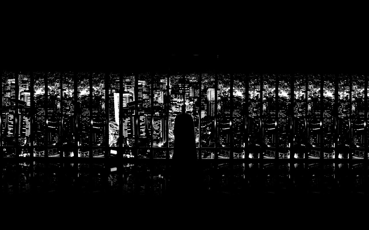 Бэтмен  смотрит на Готем обои