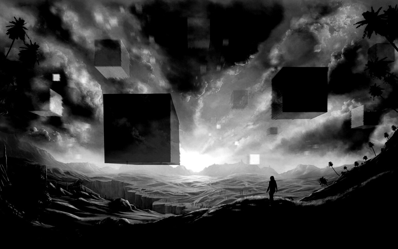 Кубы в небе обои