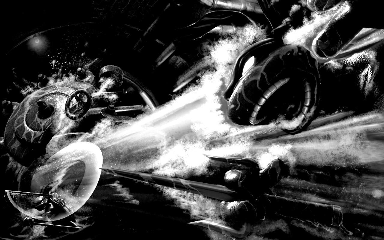 Рафаэля и Леонардо смывает водой обои