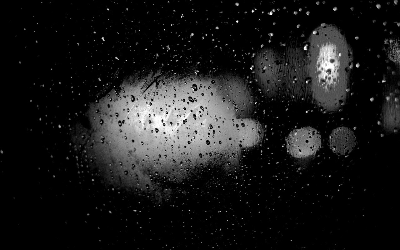 Огни за мокрым стеклом обои