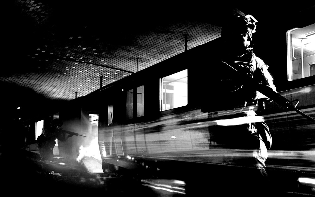 Солдаты на станции метро обои