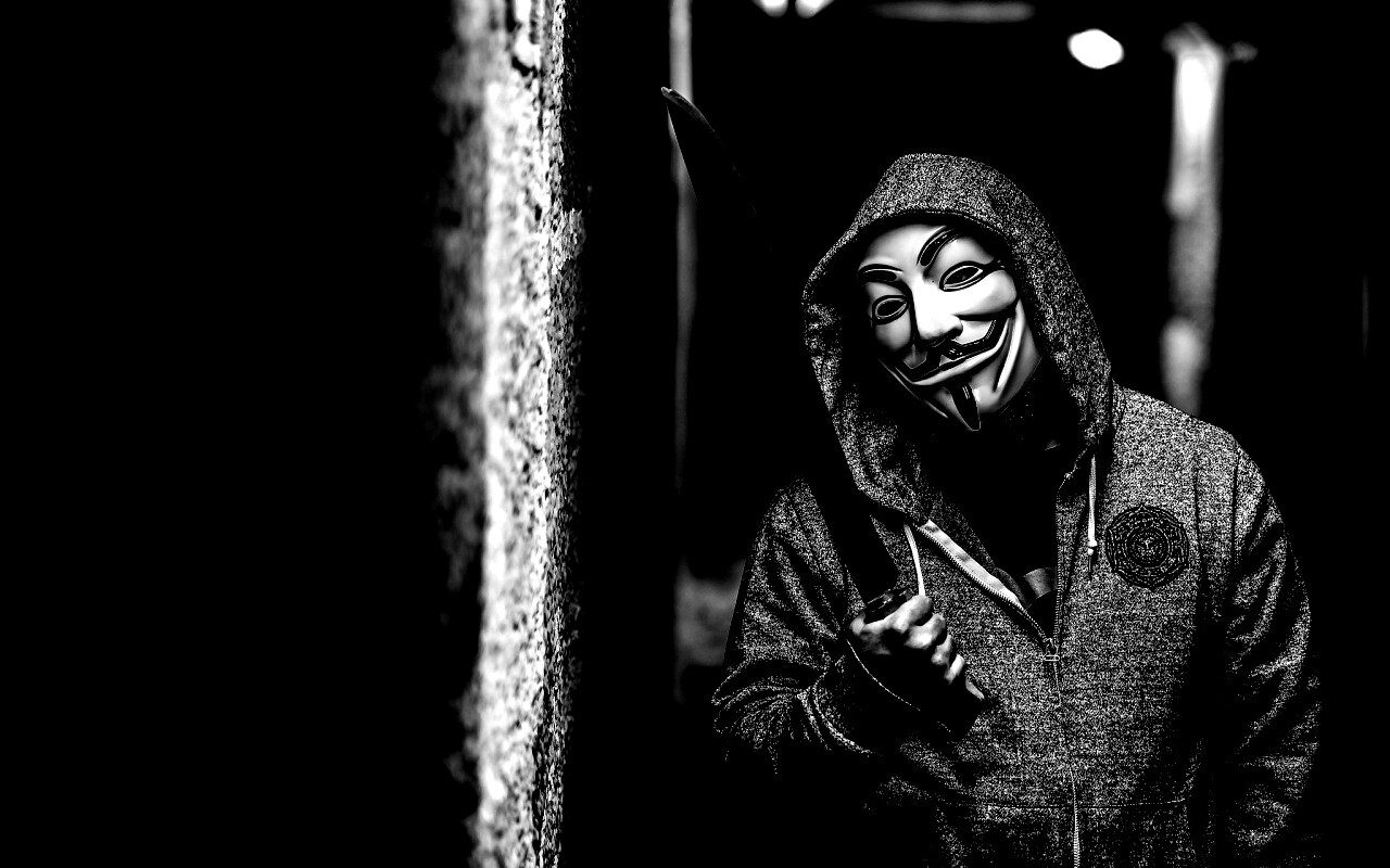 Человек в маске анонимуса обои